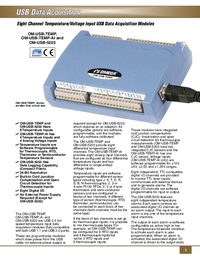 Thumbnail of document Data Sheet - OM-USB-TEMP 8-Channel Temp./Voltage Input USB Data Acquisition Modules